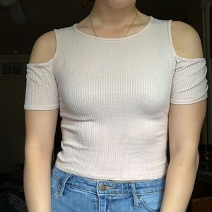 Crop with shoulder cut outs